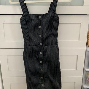 pinstripe button up dress